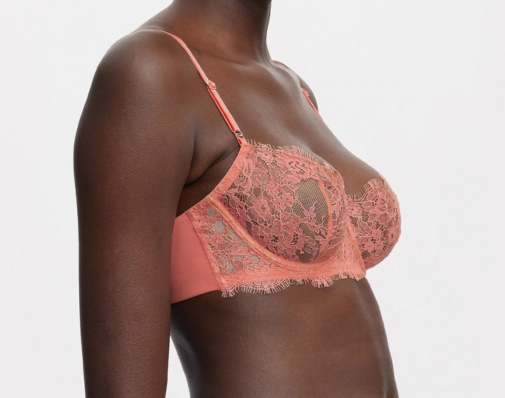 Skarlett Blue Women's Entice Unlined Underwire Lace Balconette Bra MSRP $65
