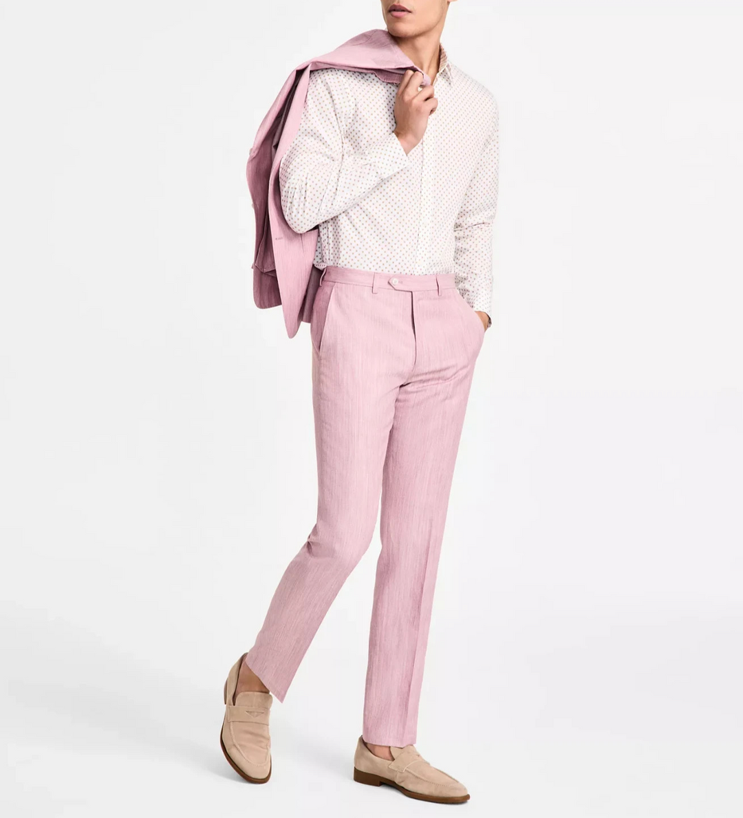 Michael Kors Men's Classic Fit Pink Suit Separates Pant MSRP $135