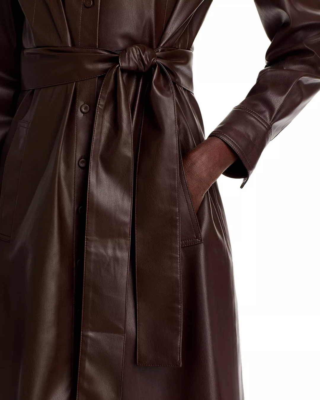 Kobi Halperin Dixie Faux Leather Shirtdress MSRP $498
