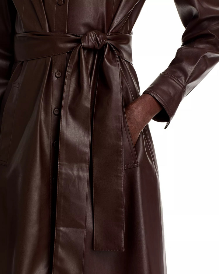 Kobi Halperin Dixie Faux Leather Shirtdress MSRP $498