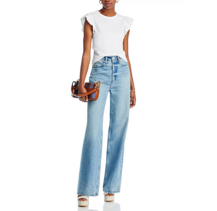 PAIGE Erissa Flutter Sleeve Tee MSRP $109