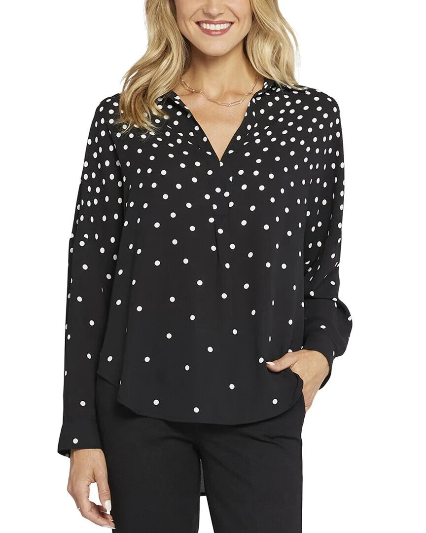 NYDJ Becky Dot Print Blouse MSRP $89