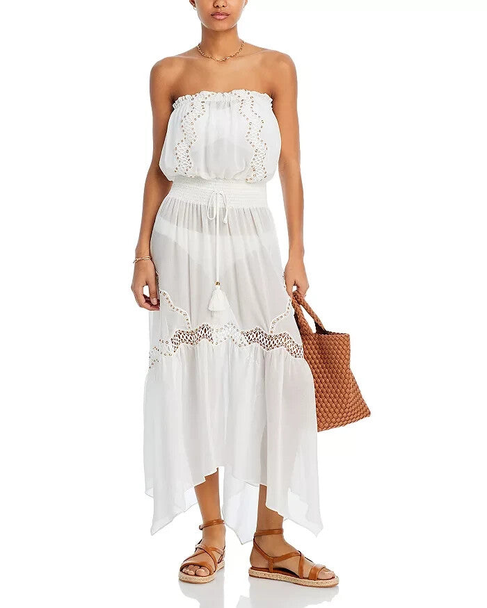 Ramy Brook Mallory Embellished Maxi Dress Swim Cover-Up MSRP $345 Size M
