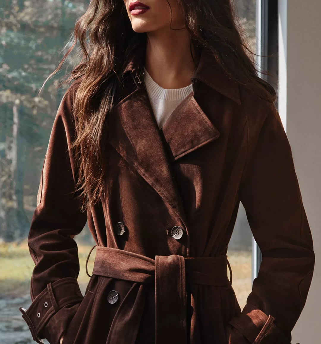 Avec Les Filles Faux Suede Utility Trench MSRP $218