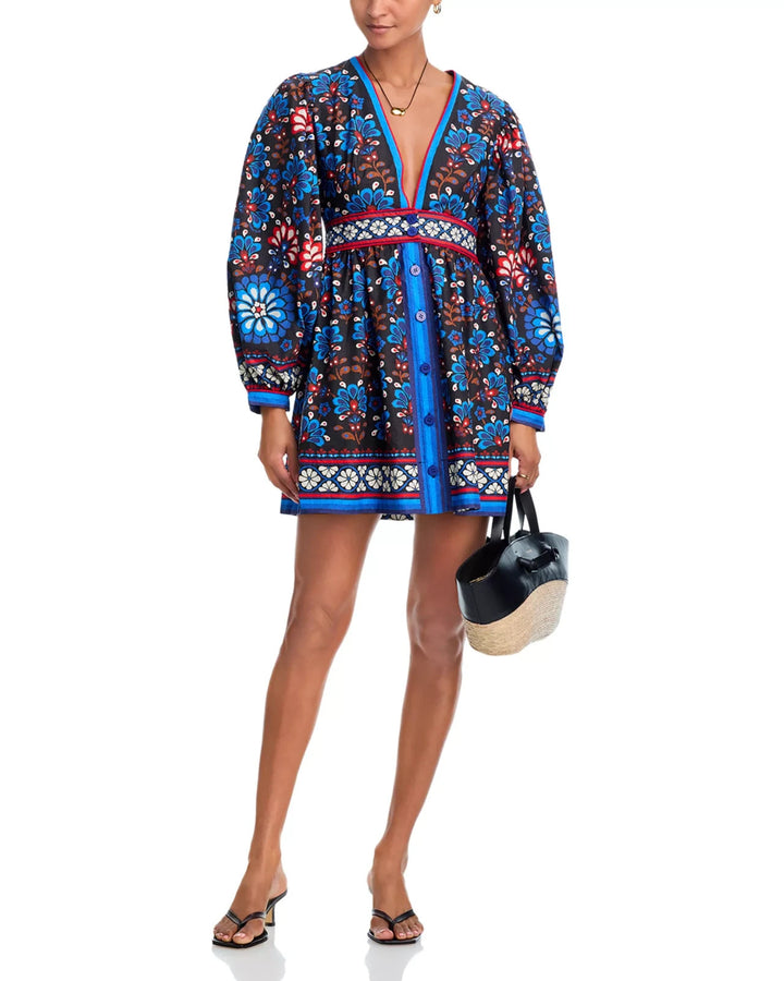 FARM Rio Button Front Mini Dress MSRP $248