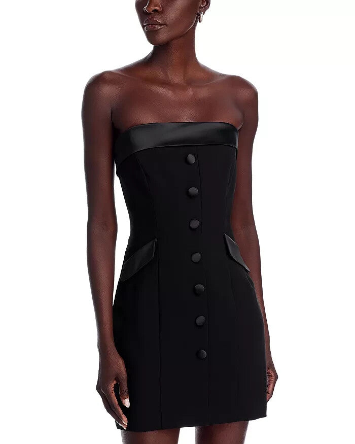 FRENCH CONNECTION Gemma Carey Satin Trim Dress MSRP $138