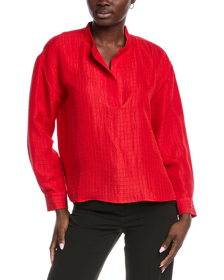 Eileen Fisher Mandarin Collar Top MSRP $298