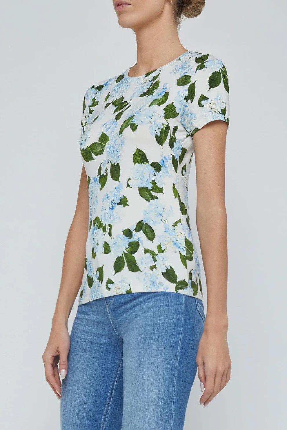 L'Agence Ressi Short-Sleeve Hydrangea Tee MSRP $115