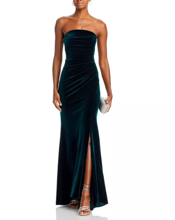 AQUA Velvet Strapless Gown MSRP $268