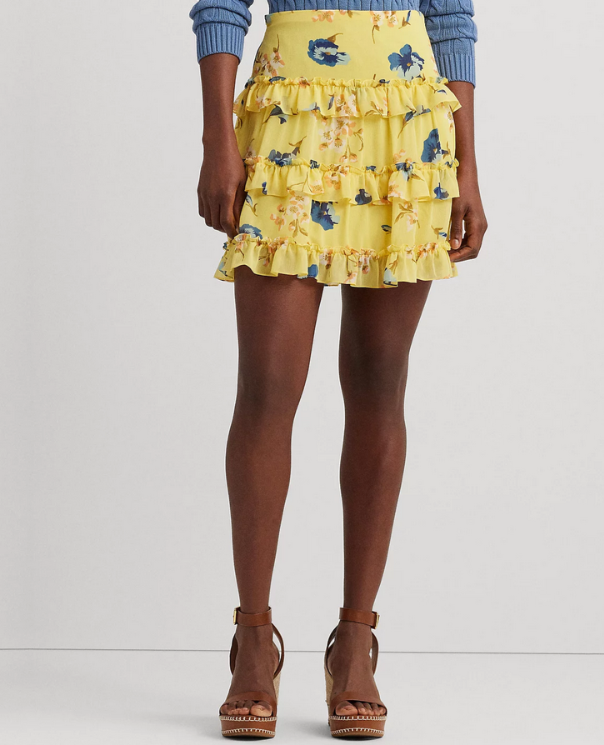 LAUREN RALPH LAUREN Ruffled Miniskirt MSRP $145