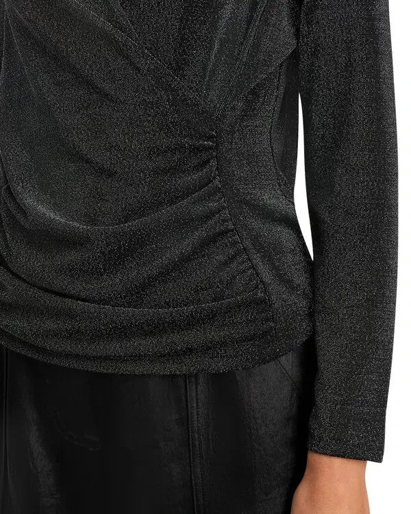 Status by Chenault Long Sleeve Metallic Top MSRP $68
