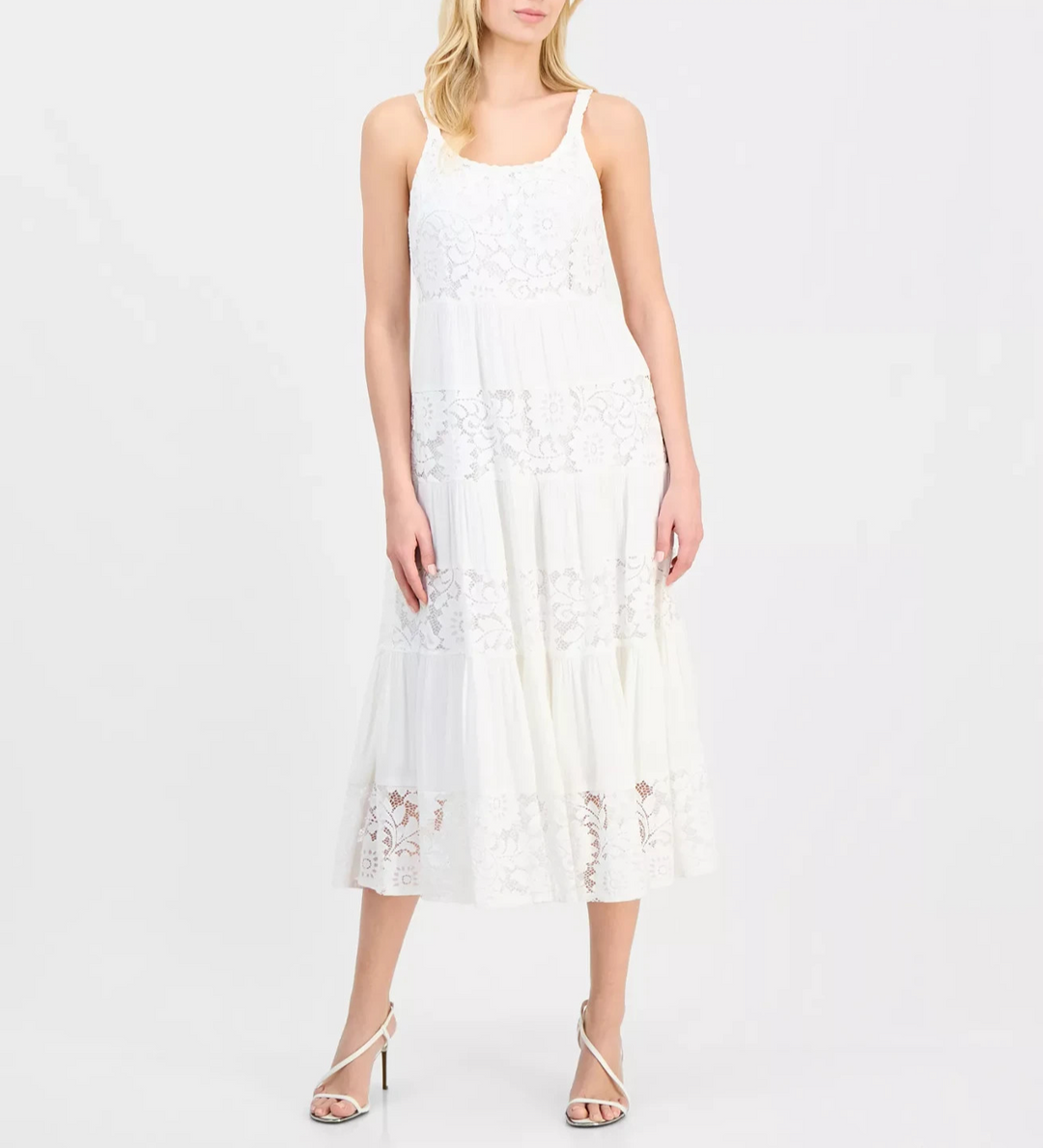 Robbie Bee Sleeveless Tiered Midi Dress MSRP $89