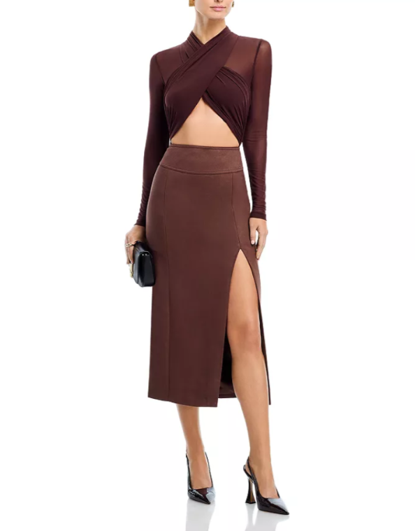 Bardot Aliyah Wrap Long Sleeve Bodysuit MSRP $99