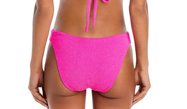 Aqua Metallic Crinkle Basic Bikini Bottom MSRP $48