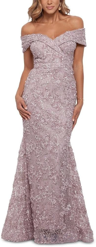 XSCAPE Off-The-Shoulder Lace Gown $289