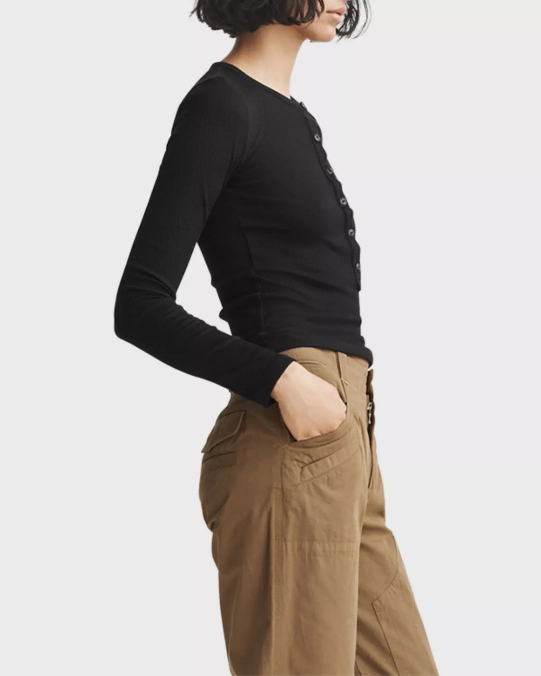 rag & bone The Knit Ribbed Henley MSRP $165