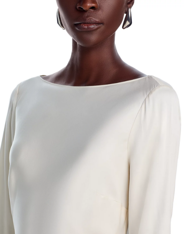 FRENCH CONNECTION Ennis Satin Bell Sleeve Mini Dress MSRP $148