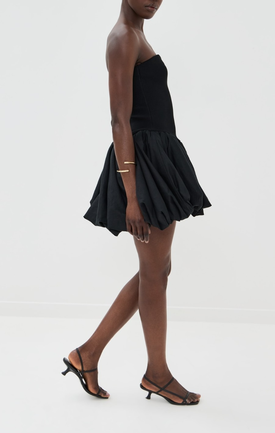 SIMKHAI Pollie Bubble Mini Dress Black MSRP $545