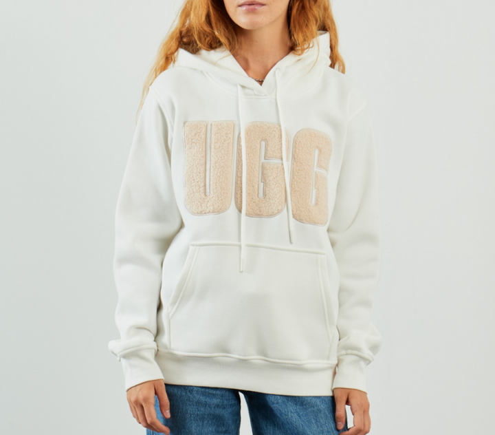 UGG® Rey UGGfluff Logo Hoodie MSRP $98