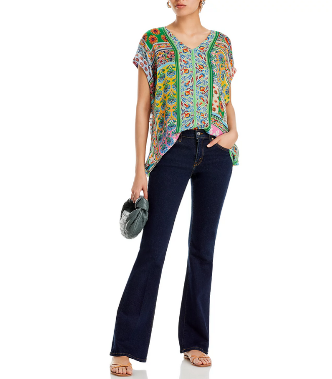 Johnny Was Diskana Alexandra Printed Blouse MSRP $198