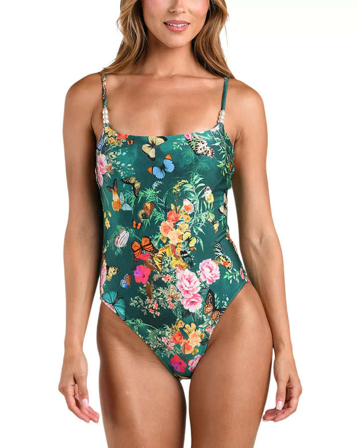 L'AGENCE Remi Charonda Butterfly Basic Lingerie One Piece Swimsuit MSRP $255