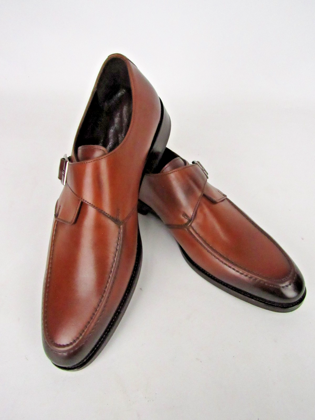 Men’s Premium Calfskin Leather Single Monk Strap Shoes – Handcrafted Size EU 41