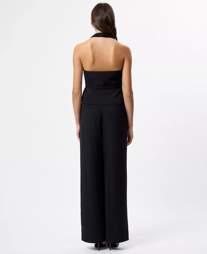 French Connection Women's Harry Suiting Belted Halter V-Neck Top MSRP $118