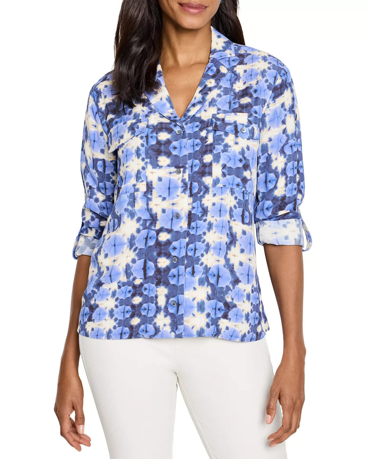 Nic+Zoe Shibori Stone Shirt MSRP $158
