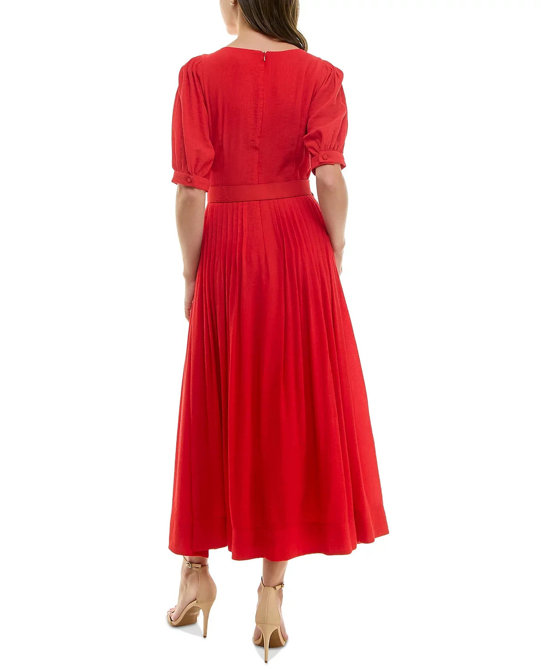 Taylor Pleated Belted Fit & Flare Dress MSRP $138