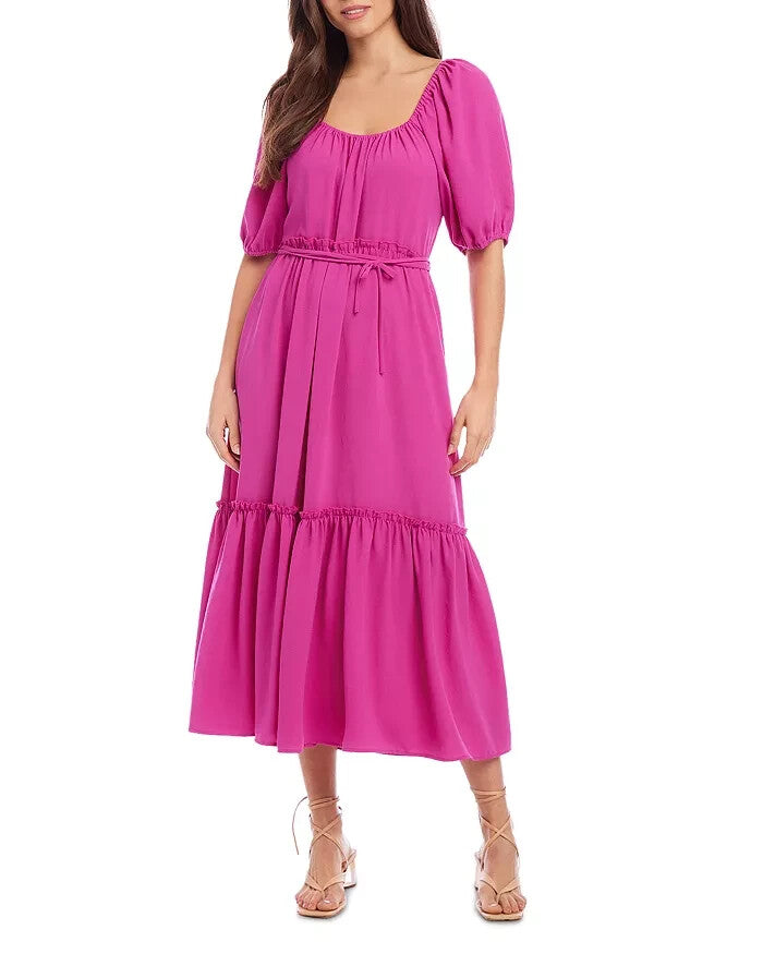 Karen Kane Puff Sleeve Midi Dress MSRP $228 Size XS # 14B 1900