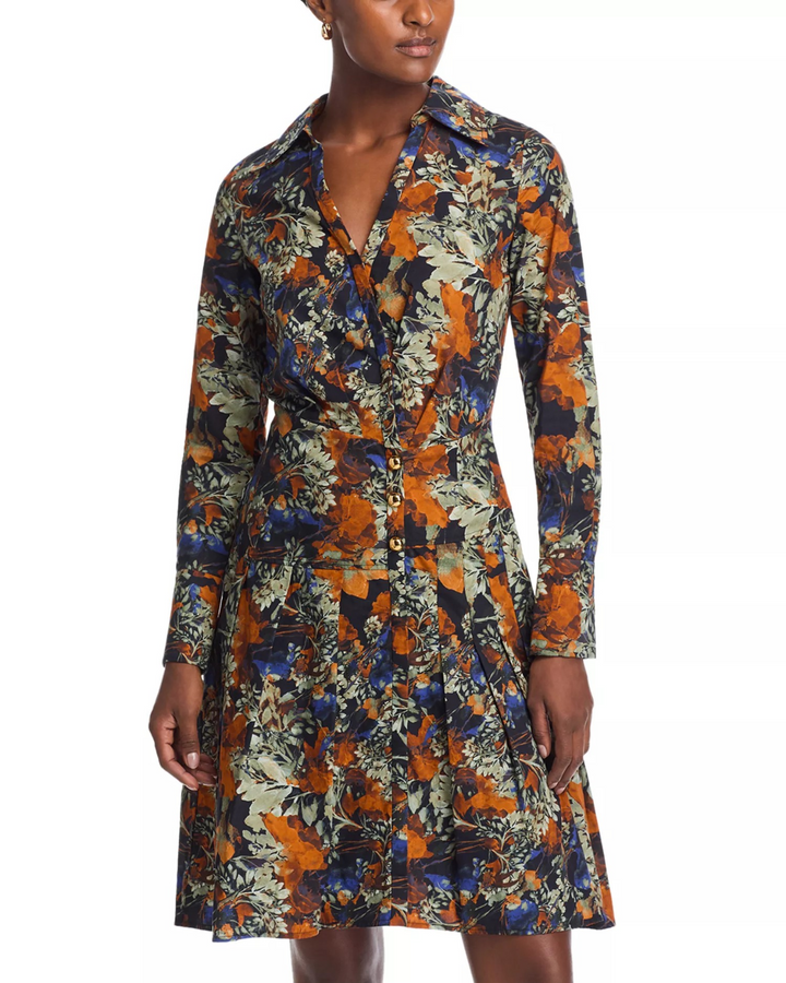 Derek Lam 10 Crosby Laney Long Sleeve Pleated Dress MSRP $525