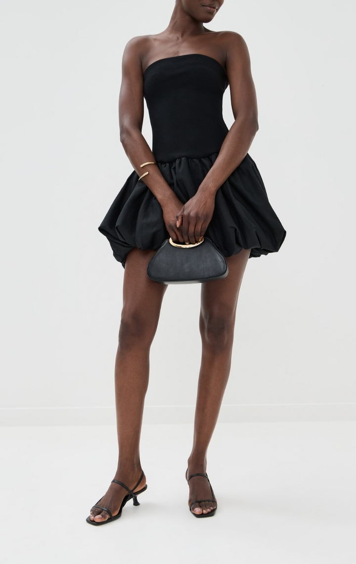 SIMKHAI Pollie Bubble Mini Dress Black MSRP $545