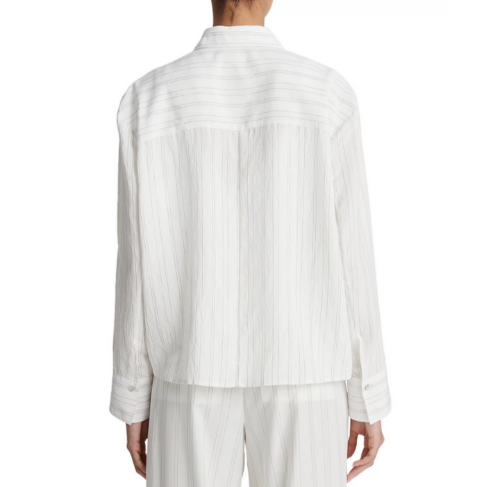 Vince Striped Button Front Shirt MSRP $325