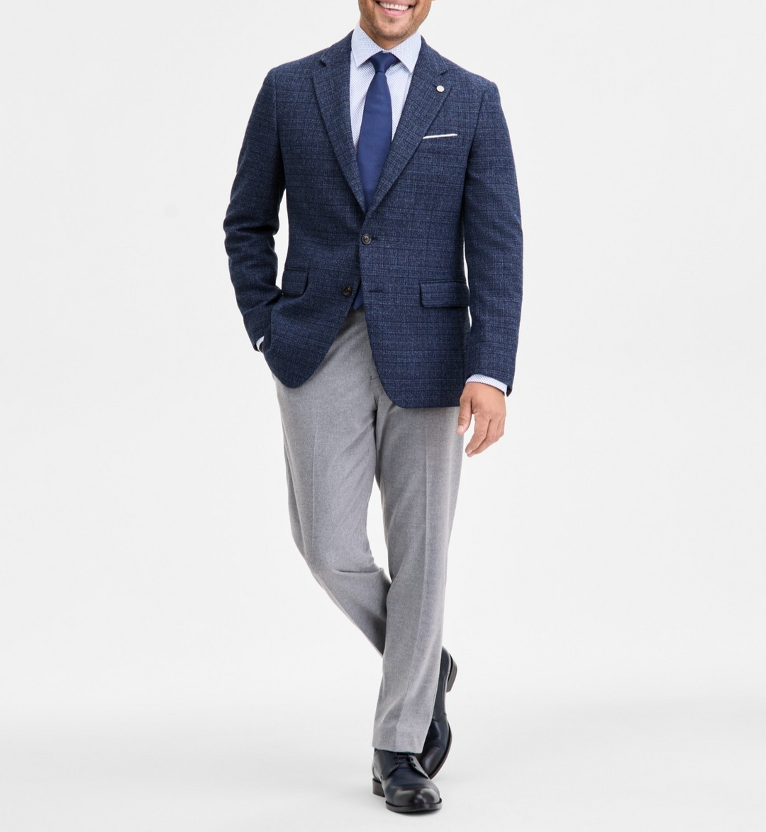 Ted by Ted Baker Men's Modern-Fit Navy Boucle Plaid Sport Coat MSRP $295