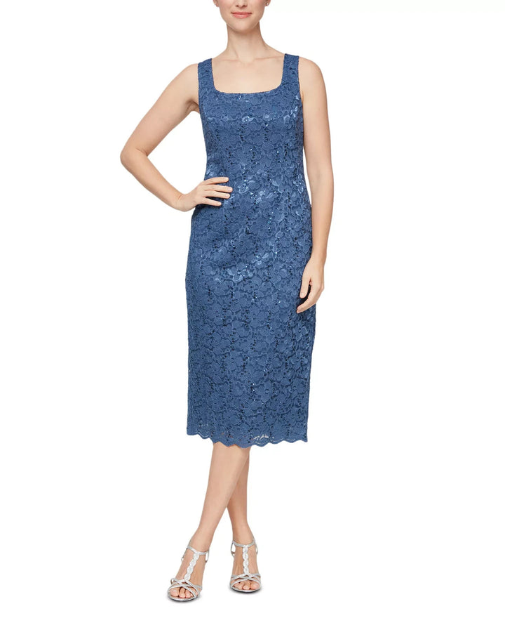 SL Fashions Petite 2-Pc. Lace Jacket & Midi Dress Set MSRP $149