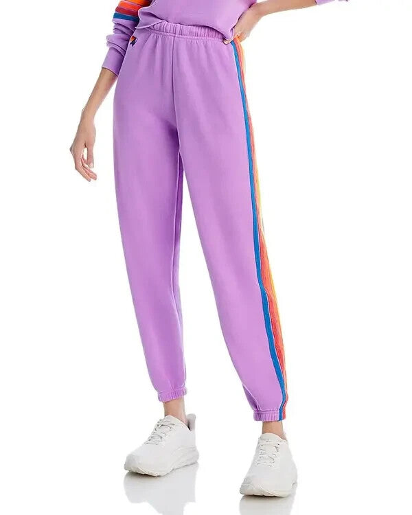 Aviator Nation Rainbow-Stripe Sweatpants MSRP $156