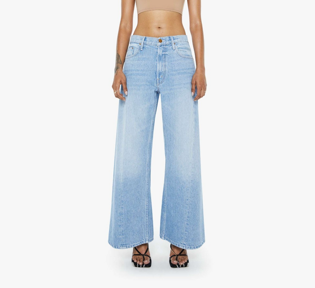 MOTHER Lil Lemon Twist High Rise Wide Leg Jeans MSRP $258