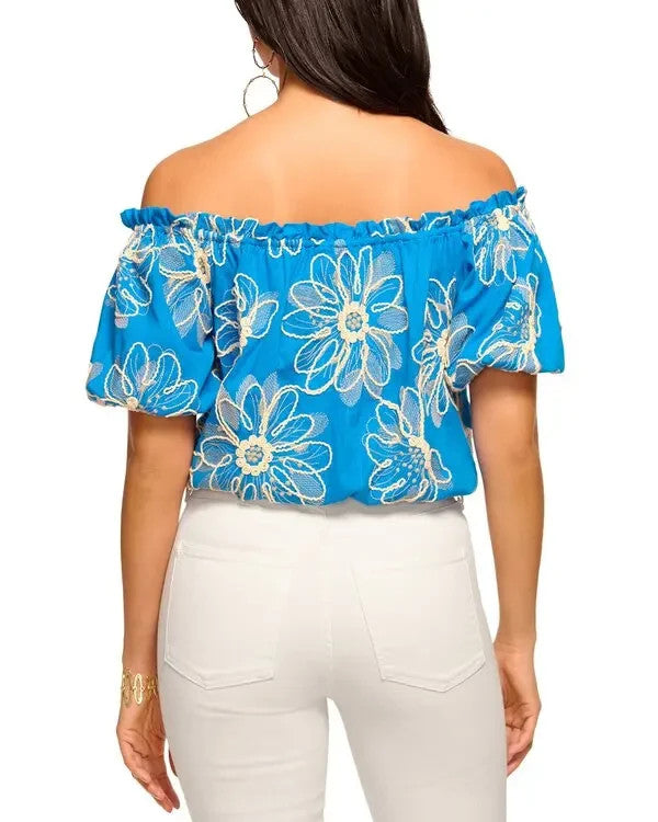 Ramy Brook Lana Embroidered Top MSRP $325