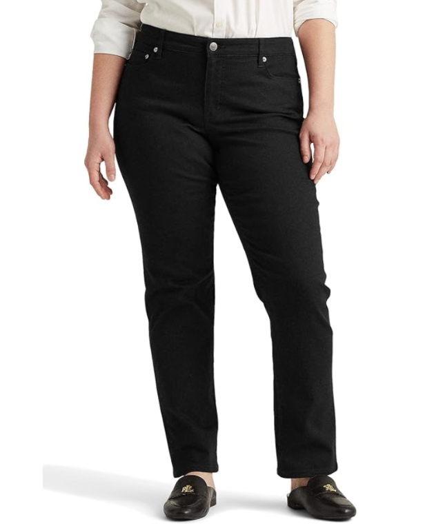 Lauren Ralph Lauren Plus-Size Mid-Rise Straight Jeans MSRP $115