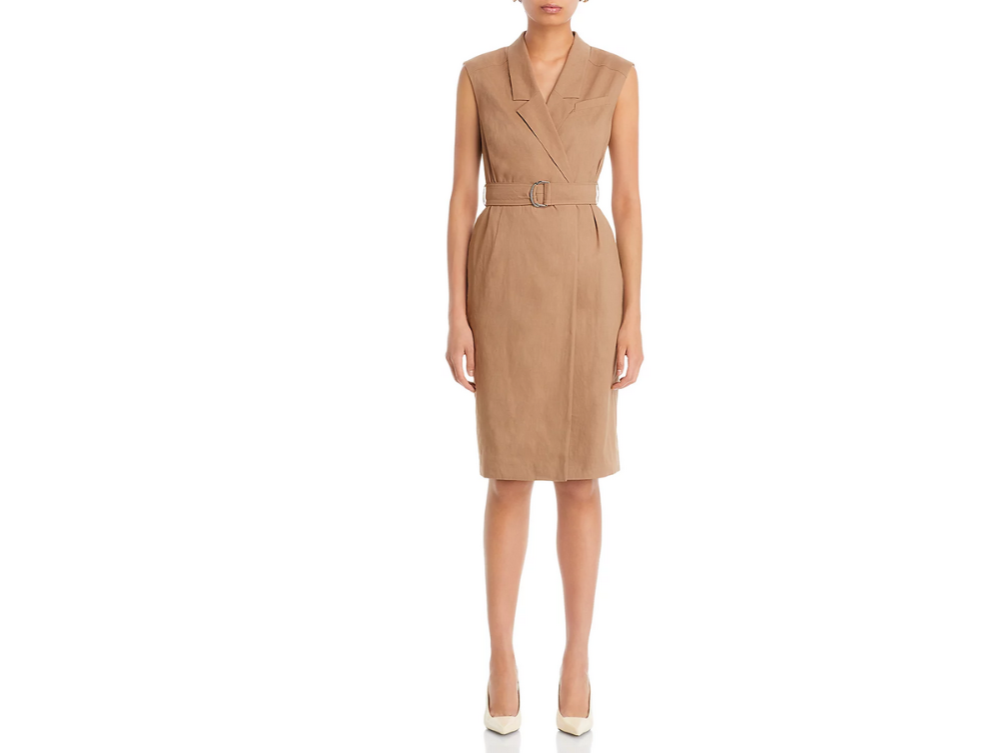 BOSS Drupe Belted Wrap Dress MSRP $595