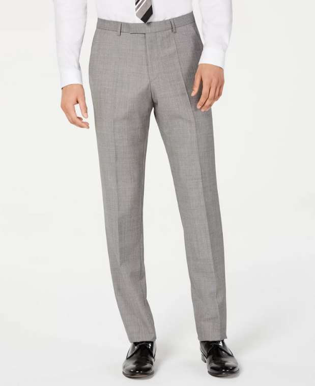 HUGO Simmons 182 Regular-Fit Crosshatch Wool Suit Pants MSRP $198