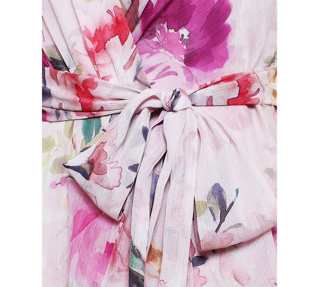 SL Fashions Women's Floral-Print Chiffon High-Low Dress MSRP $129