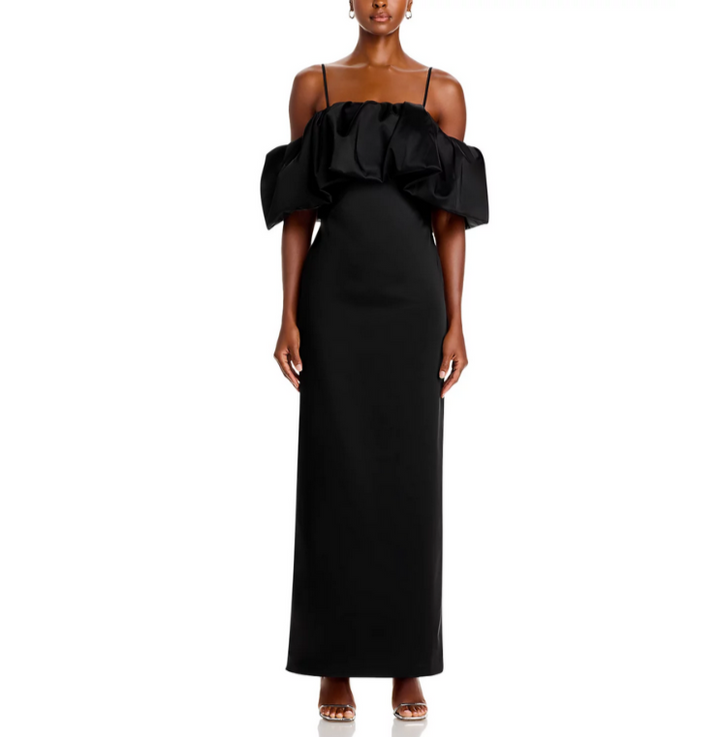 SIMKHAI Dorina Off The Shoulder Ruffle Dress MSRP $895