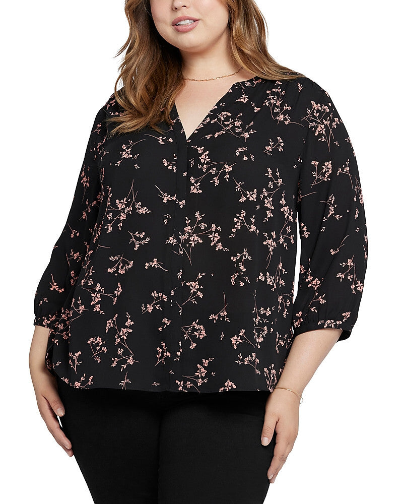 NYDJ Plus Size Pintuck-Back Blouse MSRP $89