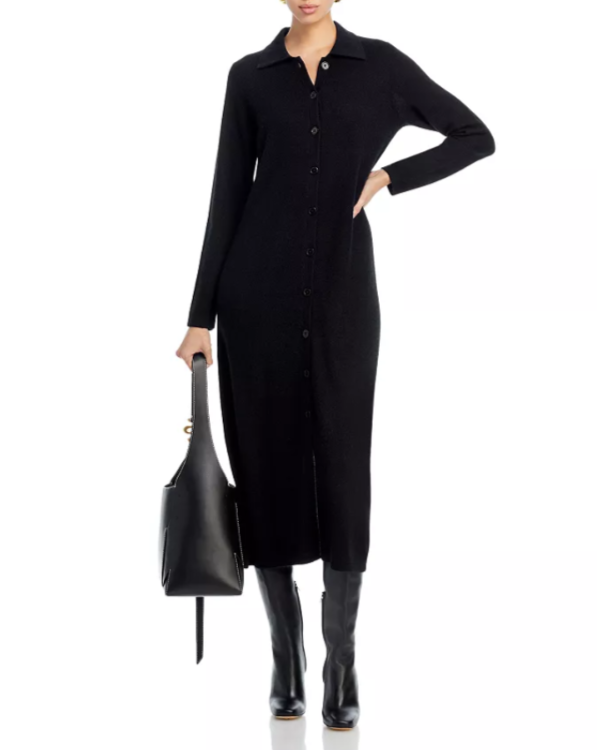 C by Cashmere Button Front Midi Dress Convertible to Open Cardigan MSRP $228