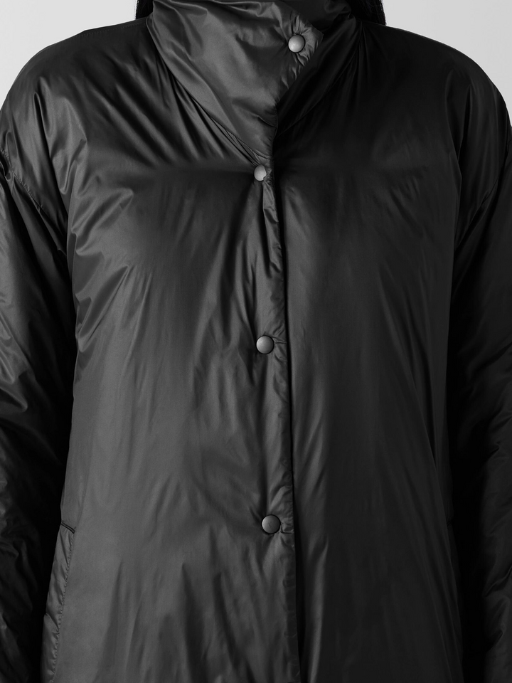 Eileen Fisher Eggshell Recycled Nylon Long Coat MSRP $428
