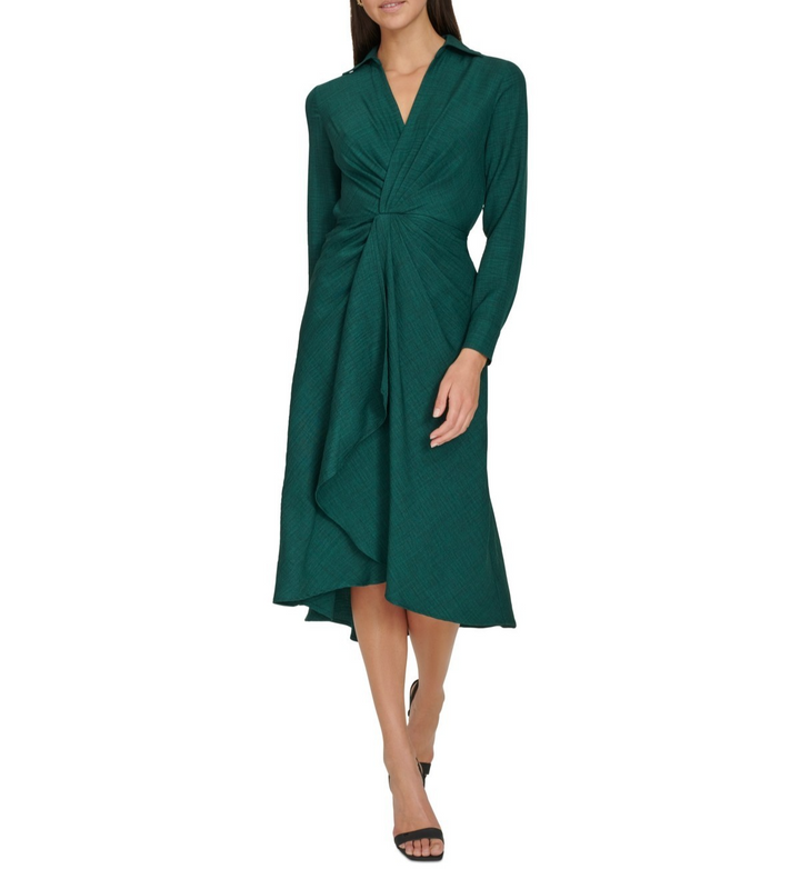 Calvin Klein Women's Pull-on Long-Sleeve A-Line Dress MSRP $134
