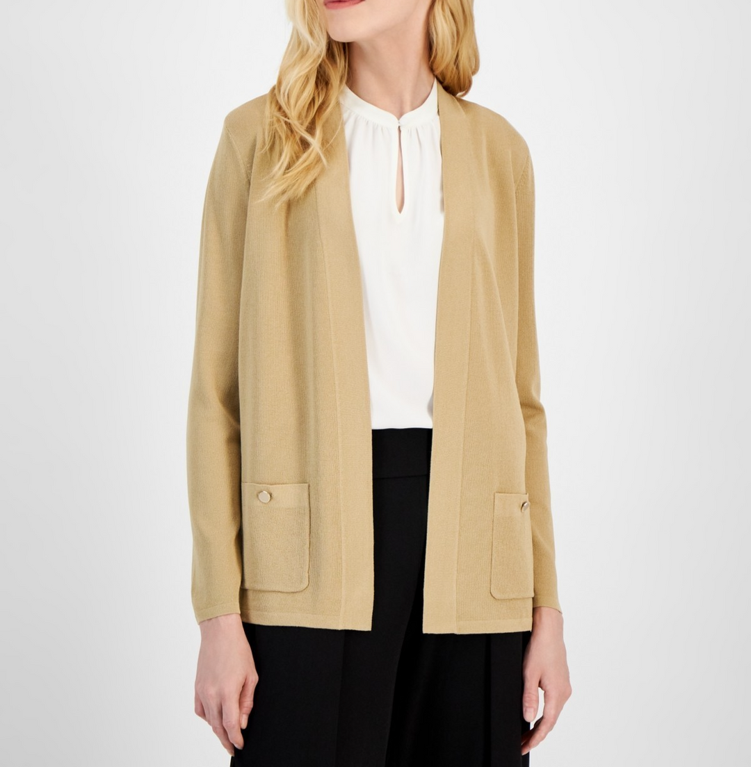 Anne Klein Women's Malibu Fine Rib Open-Front Cardigan MSRP $89
