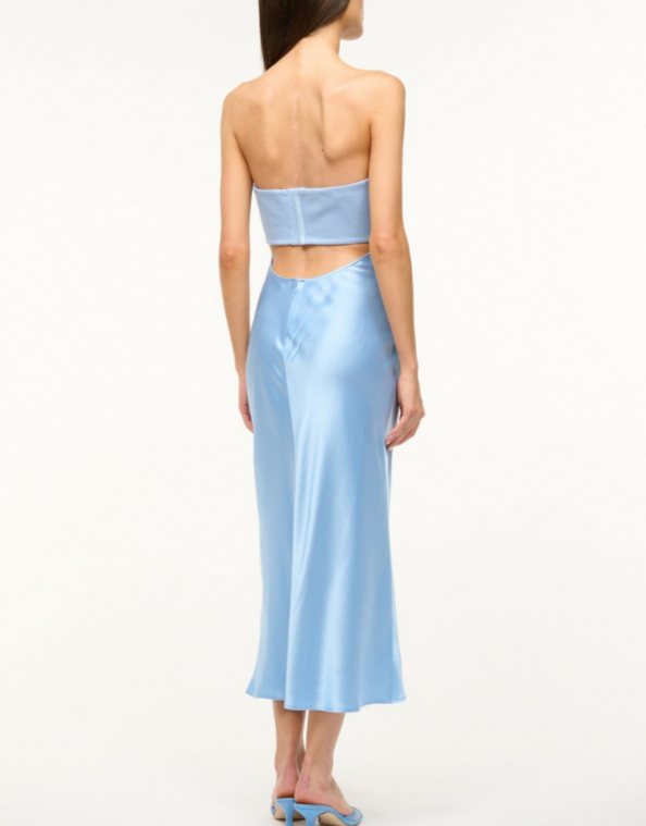 STAUD Wayfaring Mixed Media Dress MSRP $450