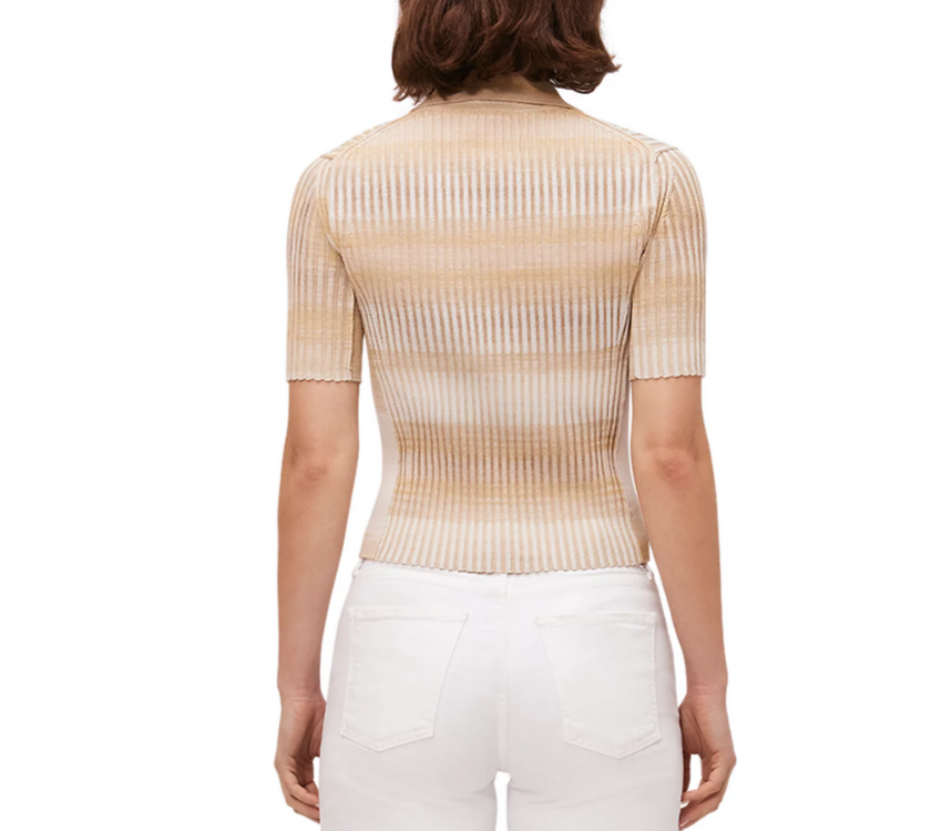 SIMKHAI Devina Short Sleeve Polo Shirt MSRP $345